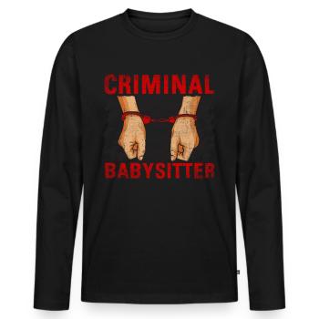 Criminal Babysitter Lustiger Strafvollzugsbeamter - Männer Premium Bio Langarmshirt - Schwarz - Vorne - Nico (187cm)