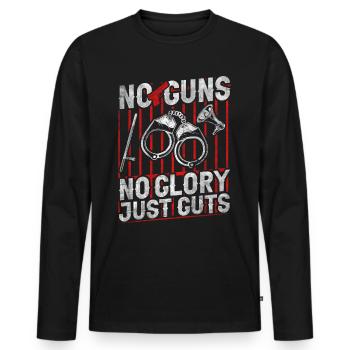No Guns No Glory Just GutsStrafvollzugsbeamter - Männer Premium Bio Langarmshirt - Schwarz - Vorne - Nico (187cm)