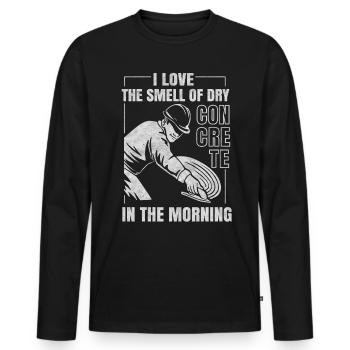 The Smell Of Dry Concrete Funny Concrete Paver - Men's Premium Organic Long Sleeve Shirt - black - Front - Nico (187cm)