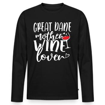 Amateur de vin GREAT DANE Mère - T-shirt manches longues Premium bio Homme - noir - Devant - Nico (187cm)