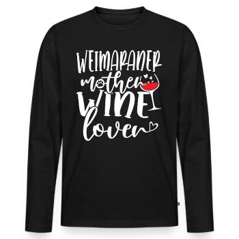 Amateur de vin WEIMARANER Mère - T-shirt manches longues Premium bio Homme - noir - Devant - Nico (187cm)