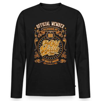 100 ans du 100e anniversaire du Old Balls Club - T-shirt manches longues Premium bio Homme - noir - Devant - Nico (187cm)