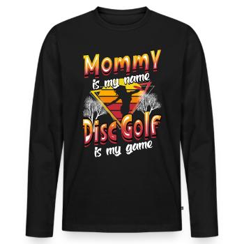 Maman est mon nom Disc Golf est mon jeu pour maman - T-shirt manches longues Premium bio Homme - noir - Devant - Nico (187cm)