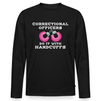 Correctional Officers Do It With Handcuffs - Männer Premium Bio Langarmshirt - Schwarz - Vorne - Nico (187cm)