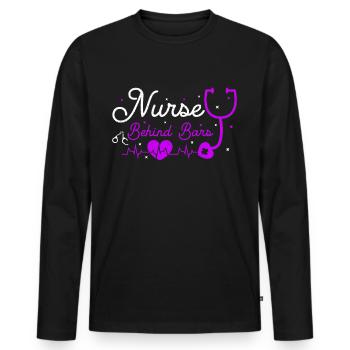 Nurse behind bars nurse in prison - Men's Premium Organic Long Sleeve Shirt - black - Front - Nico (187cm)