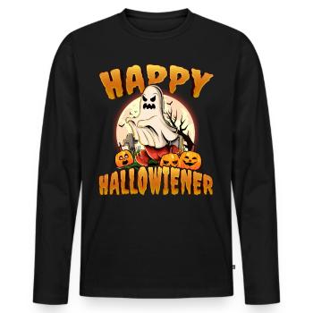 Happy Hello Viennese Ghost Costume Funny Viennese - T-shirt manches longues Premium bio Homme - noir - Devant - Nico (187cm)