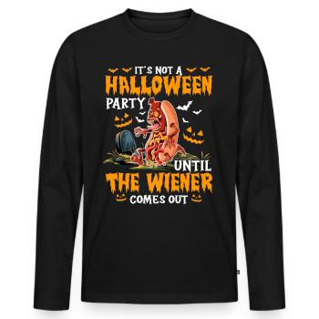 Not A Halloween Party Until The Viennese Comes Out - Men's Premium Organic Long Sleeve Shirt - black - Front - Nico (187cm)