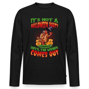 Not A Halloween Party Until The Viennese Comes Out - Men's Premium Organic Long Sleeve Shirt - black - Front - Nico (187cm)