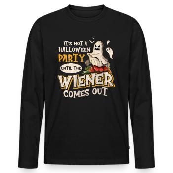 Not A Halloween Party Until The Viennese Comes Out - Men's Premium Organic Long Sleeve Shirt - black - Front - Nico (187cm)