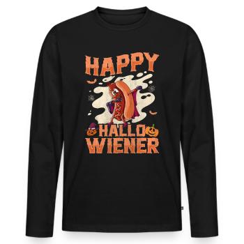 Joyeux Hello Viennois Dracula Costume Drôle de Viennois - T-shirt manches longues Premium bio Homme - noir - Devant - Nico (187cm)