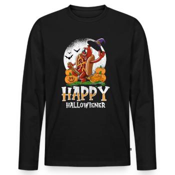 Happy Hello Viennese Costume de Sorcière Drôle de Viennois - T-shirt manches longues Premium bio Homme - noir - Devant - Nico (187cm)