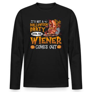 Not A Halloween Party Until The Viennese Comes Out - Men's Premium Organic Long Sleeve Shirt - black - Front - Nico (187cm)