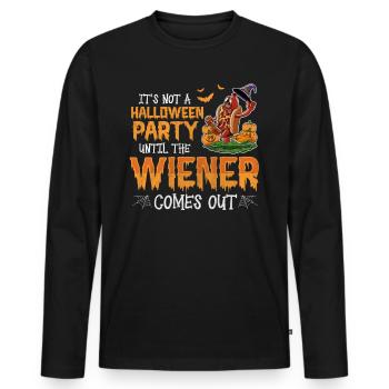Not A Halloween Party Until The Viennese Comes Out - Men's Premium Organic Long Sleeve Shirt - black - Front - Nico (187cm)