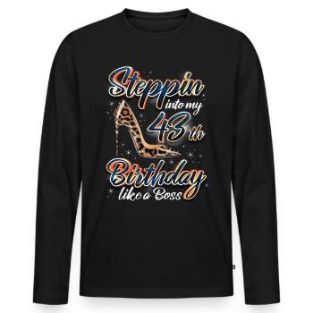 Steppin Dans Mon 43e anniversaire 43e anniversaire - T-shirt manches longues Premium bio Homme - noir - Devant - Nico (187cm)