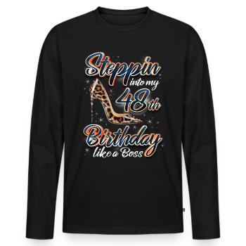 Steppin Dans Mon 48ème Anniversaire 48. Geburtstags - T-shirt manches longues Premium bio Homme - noir - Devant - Nico (187cm)