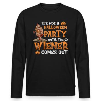 Not A Halloween Party Until The Viennese Comes Out - Men's Premium Organic Long Sleeve Shirt - black - Front - Nico (187cm)