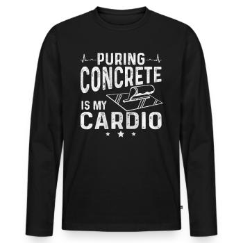 Puring Concrete Is My Cardio Betonbauer - Männer Premium Bio Langarmshirt - Schwarz - Vorne - Nico (187cm)
