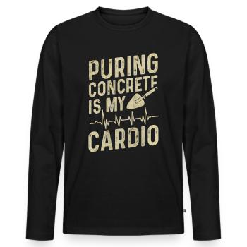 Puring Concrete Is My Cardio Betonbauer - Männer Premium Bio Langarmshirt - Schwarz - Vorne - Nico (187cm)
