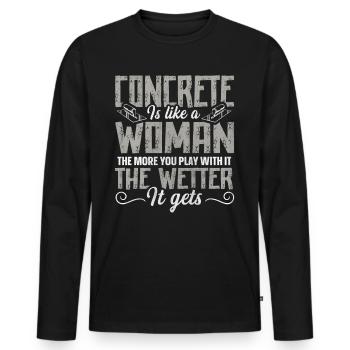 Concrete Is Like A Woman Betonbauer - Männer Premium Bio Langarmshirt - Schwarz - Vorne - Nico (187cm)