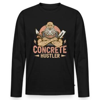 Concrete Hustler Betonbauer - Männer Premium Bio Langarmshirt - Schwarz - Vorne - Nico (187cm)