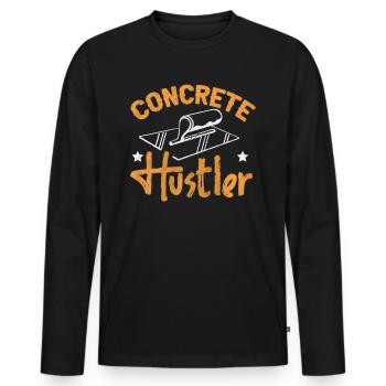 Concrete Hustler Betonbauer - Männer Premium Bio Langarmshirt - Schwarz - Vorne - Nico (187cm)