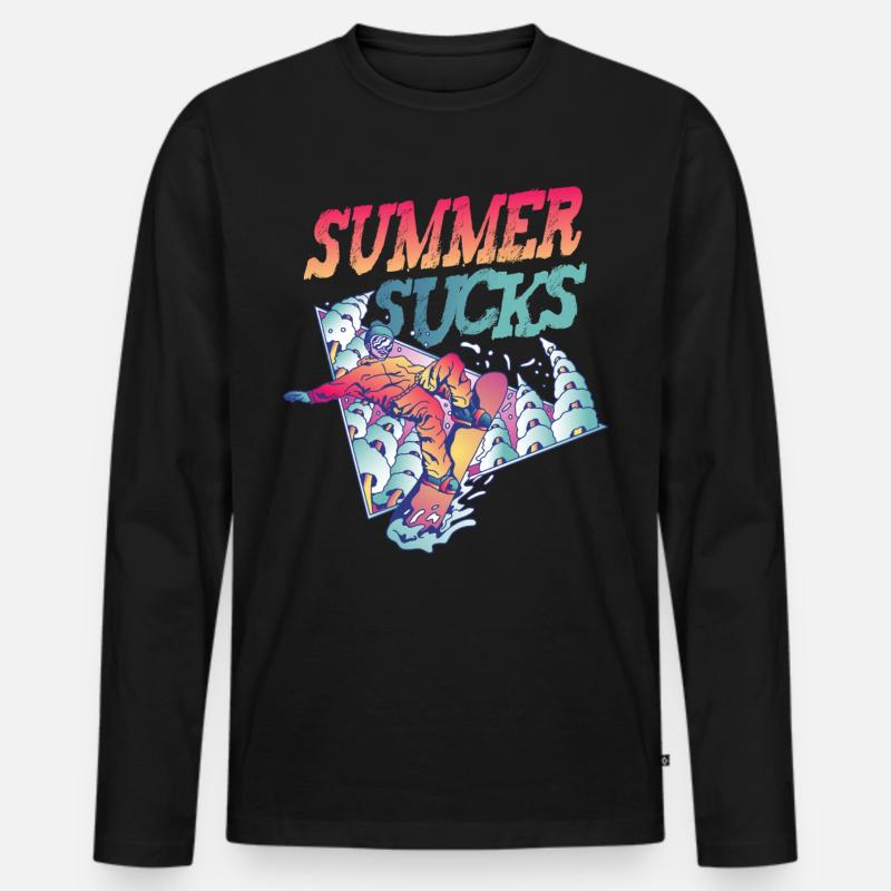Summer Sucks Snowboarding - Männer Premium Bio Langarmshirt - Schwarz