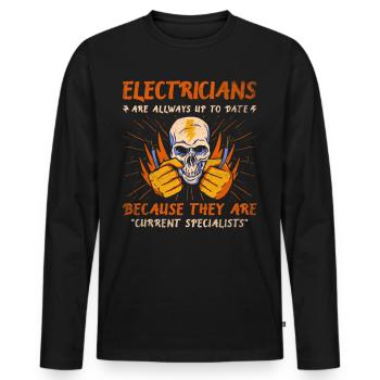 Les électriciens sont toujours à jour Elektriker - T-shirt manches longues Premium bio Homme - noir - Devant - Nico (187cm)