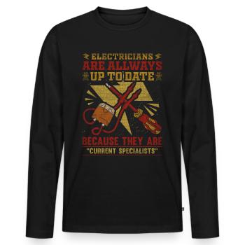 Les électriciens sont toujours à jour Elektriker - T-shirt manches longues Premium bio Homme - noir - Devant - Nico (187cm)