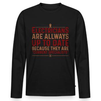 Les électriciens sont toujours à jour Elektriker - T-shirt manches longues Premium bio Homme - noir - Devant - Nico (187cm)