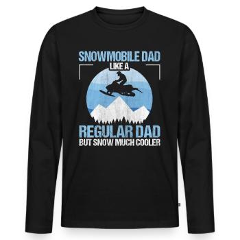 Snowmobile Dad Snow Much Cooler Motorschlitten - Männer Premium Bio Langarmshirt - Schwarz - Vorne - Nico (187cm)