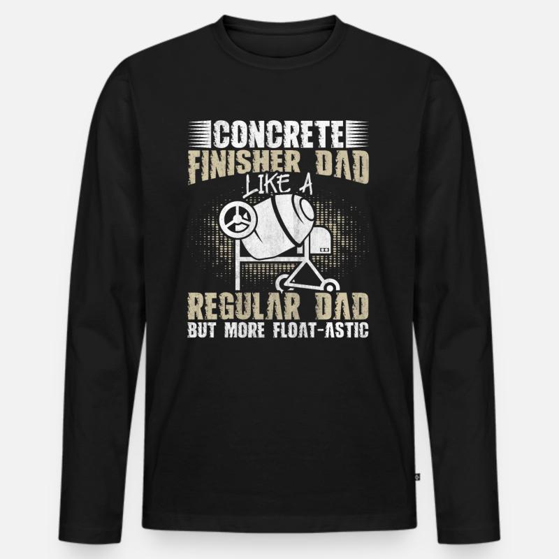 Float-Astic Concrete Finisher Dad Betonbauer - Männer Premium Bio Langarmshirt - Schwarz