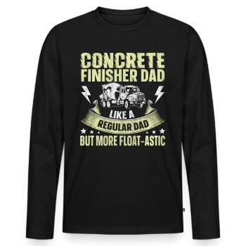 Finition de béton float-astic papa Betonbauer - T-shirt manches longues Premium bio Homme - noir - Devant - Nico (187cm)