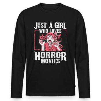 Just a Girl who loves Horror Movies - Men's Premium Organic Long Sleeve Shirt - black - Front - Nico (187cm)