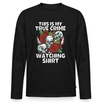 Accro au crime - T-shirt manches longues Premium bio Homme - noir - Devant - Nico (187cm)