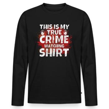 C’est ma chemise de surveillance du vrai crime - T-shirt manches longues Premium bio Homme - noir - Devant - Nico (187cm)