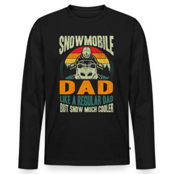 Snowmobile Dad Snow Much Cooler Motorschlitten - Männer Premium Bio Langarmshirt - Schwarz - Vorne - Nico (187cm)