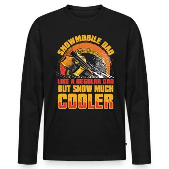 Snowmobile Dad Snow Much Cooler Motorschlitten - Männer Premium Bio Langarmshirt - Schwarz - Vorne - Nico (187cm)