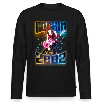 Rockin depuis 2002 Fan de musique rock 20e anniversaire - T-shirt manches longues Premium bio Homme - noir - Devant - Nico (187cm)