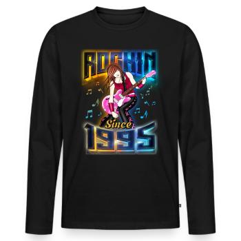 Rockin depuis 1995 Fan de musique rock 27e anniversaire - T-shirt manches longues Premium bio Homme - noir - Devant - Nico (187cm)