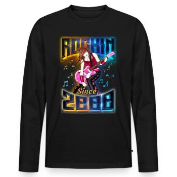 Rockin depuis 2000 Fan de musique rock 22e anniversaire - T-shirt manches longues Premium bio Homme - noir - Devant - Nico (187cm)