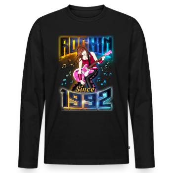 Rockin depuis 1992 Fan de musique rock 30e anniversaire - T-shirt manches longues Premium bio Homme - noir - Devant - Nico (187cm)