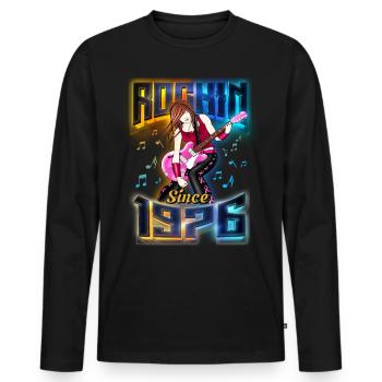 Rockin depuis 1976 Fan de musique rock 46e anniversaire - T-shirt manches longues Premium bio Homme - noir - Devant - Nico (187cm)