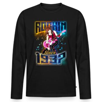 Rockin depuis 1937 Fan de musique rock 85e anniversaire - T-shirt manches longues Premium bio Homme - noir - Devant - Nico (187cm)