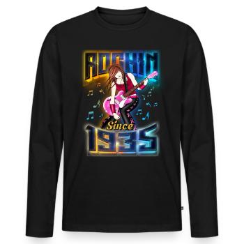 Rockin depuis 1935 Fan de musique rock 87e anniversaire - T-shirt manches longues Premium bio Homme - noir - Devant - Nico (187cm)