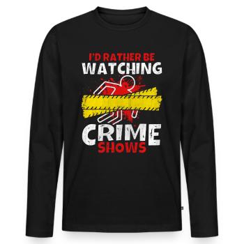 Amateur de série policière Je préfère regarder une série policière - T-shirt manches longues Premium bio Homme - noir - Devant - Nico (187cm)
