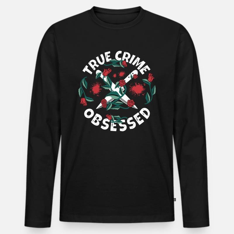 True Crime Obsessed - Männer Premium Bio Langarmshirt - Schwarz
