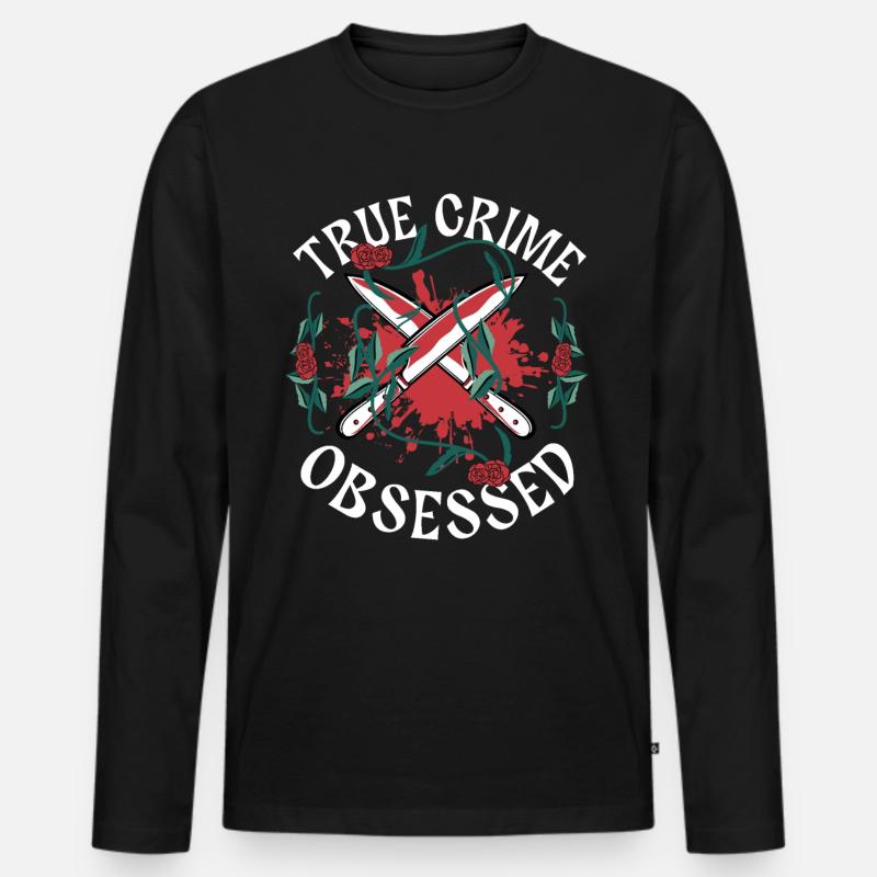 True Crime Obsessed - Männer Premium Bio Langarmshirt - Schwarz