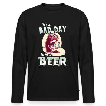 Its A Bad Day To Be A Beer - Männer Premium Bio Langarmshirt - Schwarz - Vorne - Nico (187cm)