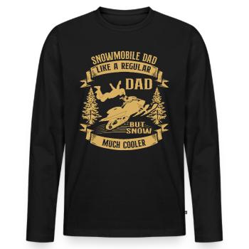 Snowmobile Dad Snow Much Cooler Motorschlitten - Männer Premium Bio Langarmshirt - Schwarz - Vorne - Nico (187cm)