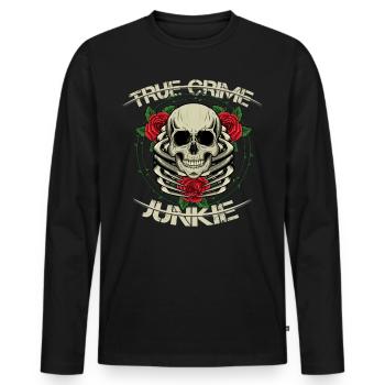 True Crime Junkie - Men's Premium Organic Long Sleeve Shirt - black - Front - Nico (187cm)